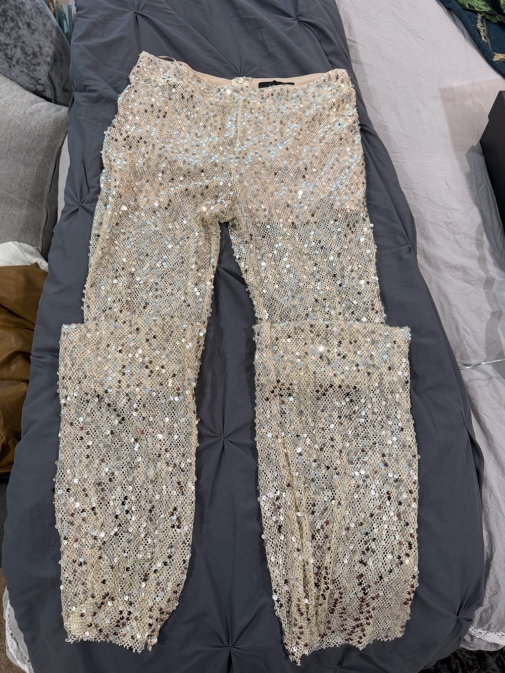 AKIRA Beige High-Waist Trousers
